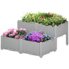 4-Piece Raised Garden Bed with Legs, Self-Watering Planter Box Raised Bed to Grow Flowers, Herbs & Vegetables, Gray