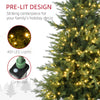 6' Artificial Prelit Christmas Trees Holiday Decor with Warm White LED Lights, Auto Open, 8 Light Modes