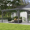 10' x 12' Outdoor Wood Pergola Gazebo Grape Trellis with Stable Structure and Concrete Anchors, Gray