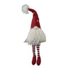 Christmas Gnomes Decorations, 2-Piece Set with Fluffy Beards and Striped Legs, Festive Home Table Decor, White + Red