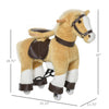 Rocking Horse Toy Ride-On Walking Rolling Kids Horse With Easy Rolling Wheels Soft Huggable Body & A Large Size For Kids 3-8 Years, Brown