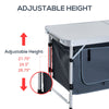 47" Portable Camping Table Aluminum Picnic Folding Camping Table with Carrying Handle and Storage Organizer