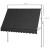 10' x 4' Manual Retractable Awning, Non-Screw Freestanding Patio Awning, UV Resistant, for Window or Door, Black