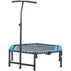 4.5ft Exercise Trampoline, Foldable Fitness Trampoline Rebounder with 3-Level Adjustable T-Bar, Great for Adults Kids Working Out, Blue