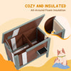 Outdoor Cat House for Winter, Wooden Feral Cat Outdoor Shelter w/ Removable Floor and Weatherproof Roofï¼ŒBrown