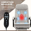 Microfibre Vibration Heated Massage Office Chair, Reclining office Desk Chair with Footrest, Lumbar Support Pillow, Armrest, Light Gray