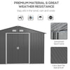 11' x 9' Metal Storage Shed Garden Tool House with Double Sliding Doors, 4 Air Vents for Backyard, Patio, Gray