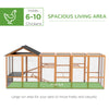 Wooden Chicken Coop Run for 6 - 10 Chickens, Hen House Add-On with Storage & Perches, 49" x 48" x 12.5", Orange