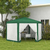 13' x 11' Hexagon Outdoor Party Tent Sun Shelter Canopy with Protective Mesh Screen Walls, Green