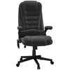 6 Point Vibrating Heated Massage Office Chair, Linen High Back Office Desk Chair, Reclining Backrest, Padded Armrests & Remote, Black