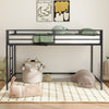 Twin Children's Loft Bunk Bed with Metal Frame and Safety Guard Rails, Anti-Noise Design, Protective Post Caps, Black