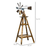 Windmill Weather Vane Wind Vane with Bottom Shelf, Steel Windmill Head, Stained Wood