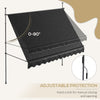 10' x 4' Manual Retractable Awning, Non-Screw Freestanding Patio Awning, UV Resistant, for Window or Door, Black