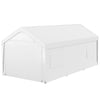 10' x 20' Carport, Heavy Duty Portable Garage, with 4 Mesh Windows and 2 Doors, White