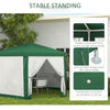 13' x 11' Hexagon Outdoor Party Tent Sun Shelter Canopy with Protective Mesh Screen Walls, Green