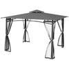 10'  x 12' Outdoor Gazebo with Nettings, Patio Gazebo Canopy for Patio Garden Backyard Deck, Dark Gray