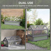 Raised Planter Boxes with Polycarbonate Greenhouse, Wooden Cold Frame Greenhouse, Raised Garden Bed, Gray