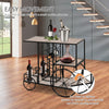 16-Bottle Mobile Bar Cart with Wine Rack Storage, Featuring an Elegant Design & Three Shelves for Storage/Display