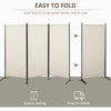 6' 3 Panel Room Divider, Indoor Privacy Screen for Home, Beige