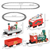 Electric Train Set for Kids, Battery-Powered Christmas Train Toy Set with Sounds & Lights, Classic Toy Train Set for 3-8 Years, Red