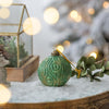 Glass Christmas Ball Set, Set of 12 for Holiday Tree Ornaments, Green