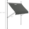 8' x 4' Manual Retractable Awning, Non-Screw Freestanding Patio Awning, UV Resistant, for Window or Door, Dark Gray