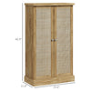 41" Rattan Kitchen Storage Cabinet, Food Pantry Cabinet with 5-Tier Shelf, 12 Spice Racks, Adjustable Shelves, Natural