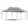 10' x 20' Heavy Duty Pop Up Canopy with 7 Removable Zippered Sidewall, Bottom Privacy Sidewall, Roller Bag, Upgraded Tube, Party Event, Grey