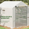 8' x 6' x 7' Portable Walk in Greenhouse with Mesh, Door, Windows, 18 Shelf, Trellis, Plant Labels, White