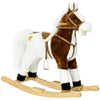 Rocking Horse with Sound, Ride on Horse with Saddle, Toddler Rocker, Gift for 3-8 Year Olds, Brown