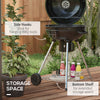 21" Kettle Charcoal BBQ Grill Barbecue Smoker with 360 sq.in. Cooking Area, Wheels, Ash Catcher, Green