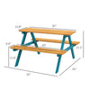 Kids Outdoor Table Set Wooden Toddler Picnic Table & Benches for 4 Kids 3-8 Years Old, Easy Installation, Natural Wood