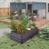 Galvanized Raised Garden Bed, Steel Outdoor Planters with Reinforced Rods,, 71'' x 36'' x 23'', Dark Gray