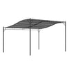 13' x 10' Outdoor Pergola Gazebo, Steel Patio Canopy with Weather-Resistant Fabric and Drainage Holes, Gray