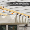 10' x 10' Retractable Pergola Canopy, Aluminum Pergola Sun Shade Shelter for Garden, Patio, Backyard, Deck, Cream