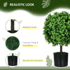 2 Pack Artificial Tree Boxwood Topiary with Fruits, 20.75", White