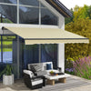 12' x 10' Retractable Awning, 280gsm UV Resistant Sunshade Shelter for Deck, Balcony, Yard, Beige