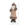 Rustic Ceramic Christmas Gnomes Table Ornaments, 2-Piece Santa Design, Beige + White