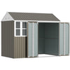 8' x 6' Metal Garden Storage Shed, Outdoor Tool Storage House with Double Lockable Door, Window and Air Vents, Gray