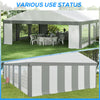 20' x 20' Heavy-duty Large Wedding Tent, Outdoor Carport Garage Party Tent, Patio Gazebo Canopy with Sidewall, Gray