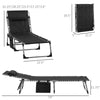 Outdoor Folding Chaise Lounge Chair, Portable Lightweight Reclining Garden Sun-Bathing Lounger with 5-Level Adjustable Backrest, Pillow