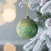 Antique Glass Christmas Ornaments, Set of 4 Decorative Hanging Balls for Holiday Décor, Green