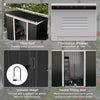 8' x 4' Metal Garden Shed, Backyard Tool Storage Shed with Dual Locking Doors, 2 Air Vents and Steel Frame, Dark Gray