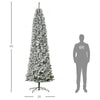 9ft Pre-Lit Snow-Flocked Slim Douglas Fir Artificial Christmas Tree with Realistic Branches, 550 LED Lights and 988 Tips