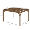 10' x 12' Outdoor Pergola, Wood Gazebo Grape Trellis with Stable Structure and Concrete Anchors, for Garden, Patio, Backyard, Deck