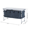 47" Portable Camping Table Aluminum Picnic Folding Camping Table with Carrying Handle and Storage Organizer