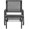 Outdoor Glider Chair, Steel Swing Chai with Curved Armrests for Porch, Garden, Poolside, Balcony, Dark Gray