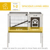 Wooden Rabbit Hutch Indoor, Guinea Pig Cage with Removable Tray, Lockable Doors and Lockable Doors, Coffee