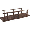 7' Garden Bridge Wooden Footbridge for Backyard Ponds, Creeks, Streams, Strained Finish