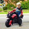 6V Electric Motorcycle for Kids, Dirt Bike, Battery-Powered Ride-On Motorbike Toy Off-Road Street Bike with Headlights & Training Wheels, Red